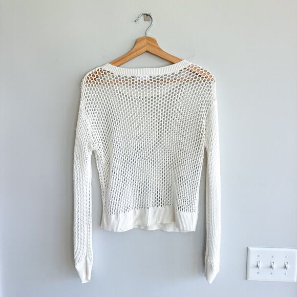 Summersalt The Fishnet Crew Neck Open-Knit Cover Up Swimwear White XS - Picture 4 of 8